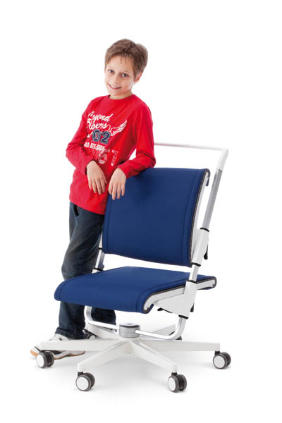 biela Detská rastúca stolička model Scooter so striebornou sieťovinou