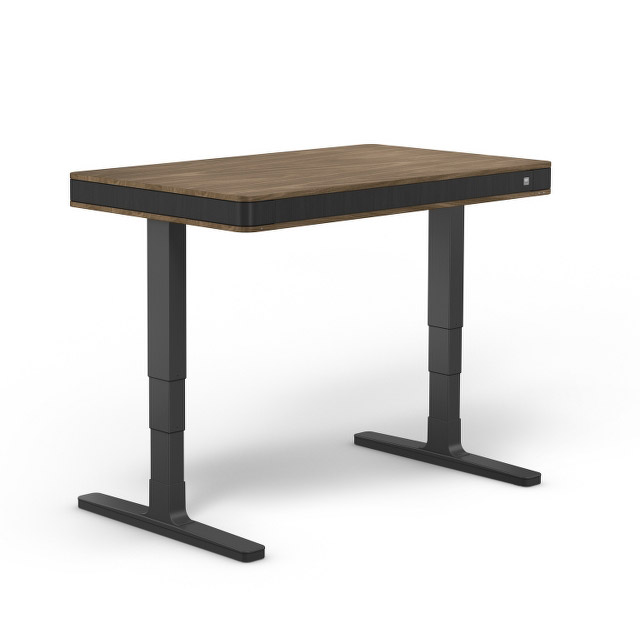 Čierny elektricky nastaviteľný stôl model: T 7 Exclusive s drevom, š 115 cm