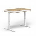Biely elektricky nastaviteľný stôl model: T 7 Exclusive s drevom, š 115 cm
