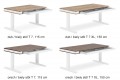 ukážka dvoch rozmerov stola T 7 Excluisive - šírka 115 cm / a XL model - šírka 150 cm